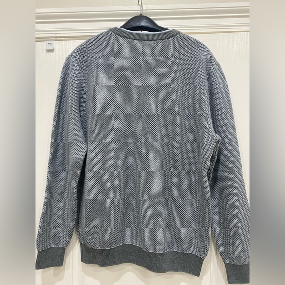Roundtree & Yorke Mens V-neck pull over grey & white sweater Size Large - Picture 2 of 5